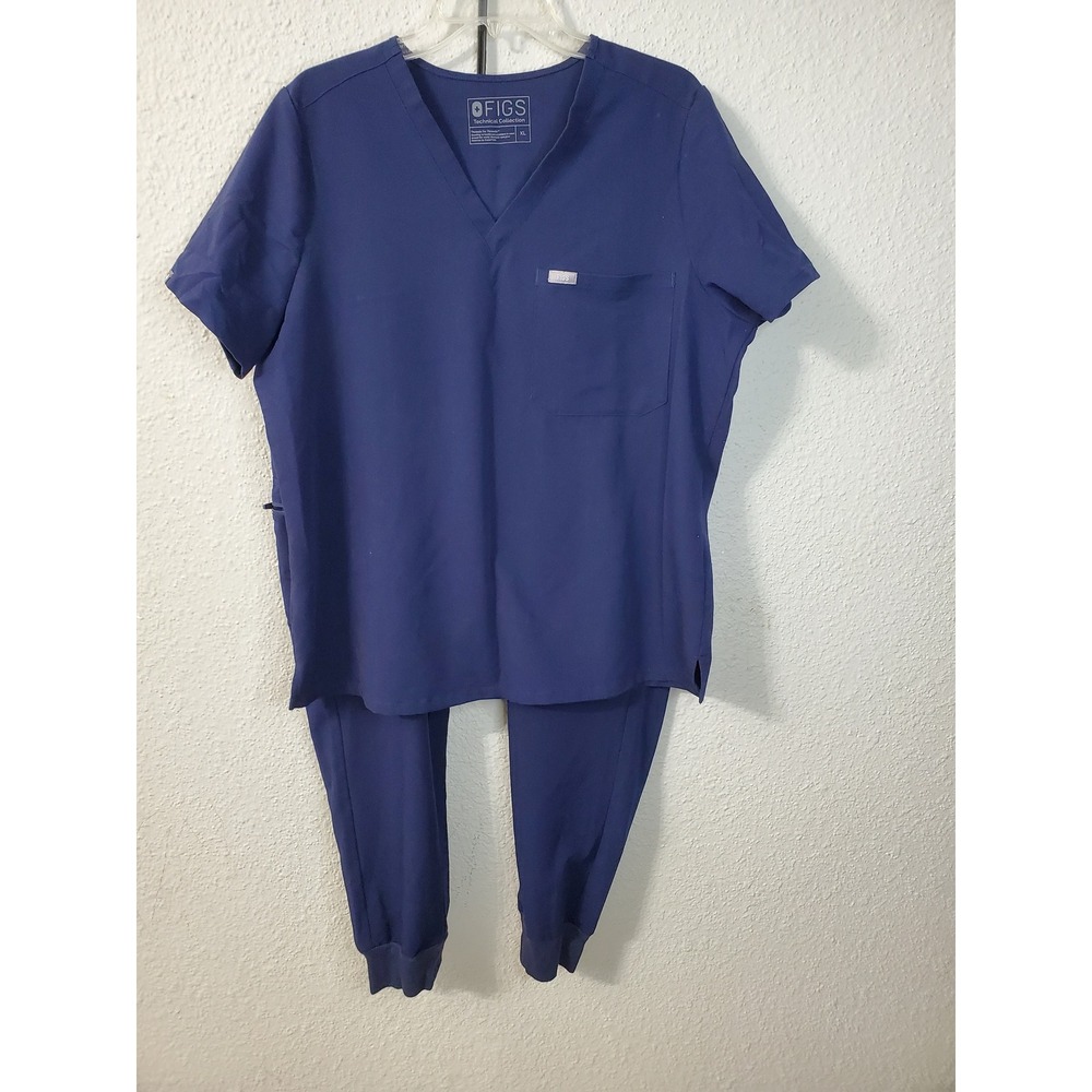 FIGS Navy Blue Scrub Set Womens XL Catarina Top and Zamora joggersJogger Pants